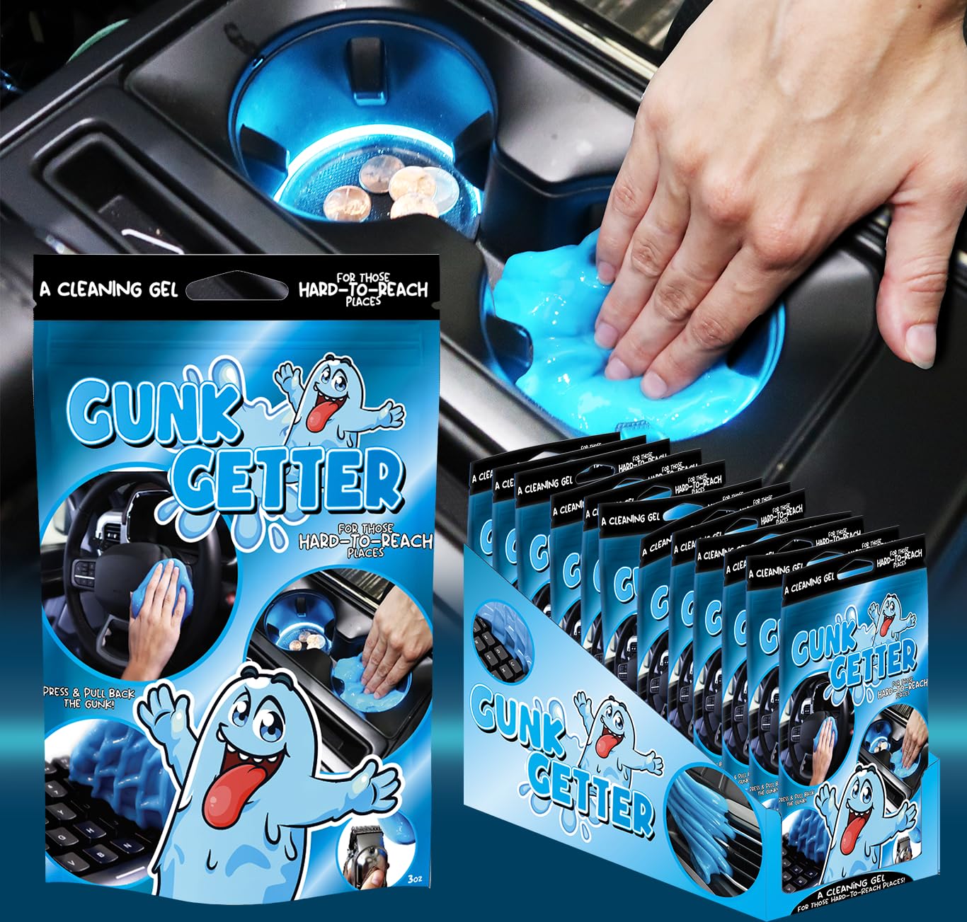 Amazon.com: Gunk Getter Car Cleaning Gel 12 Pack for Those Hard to